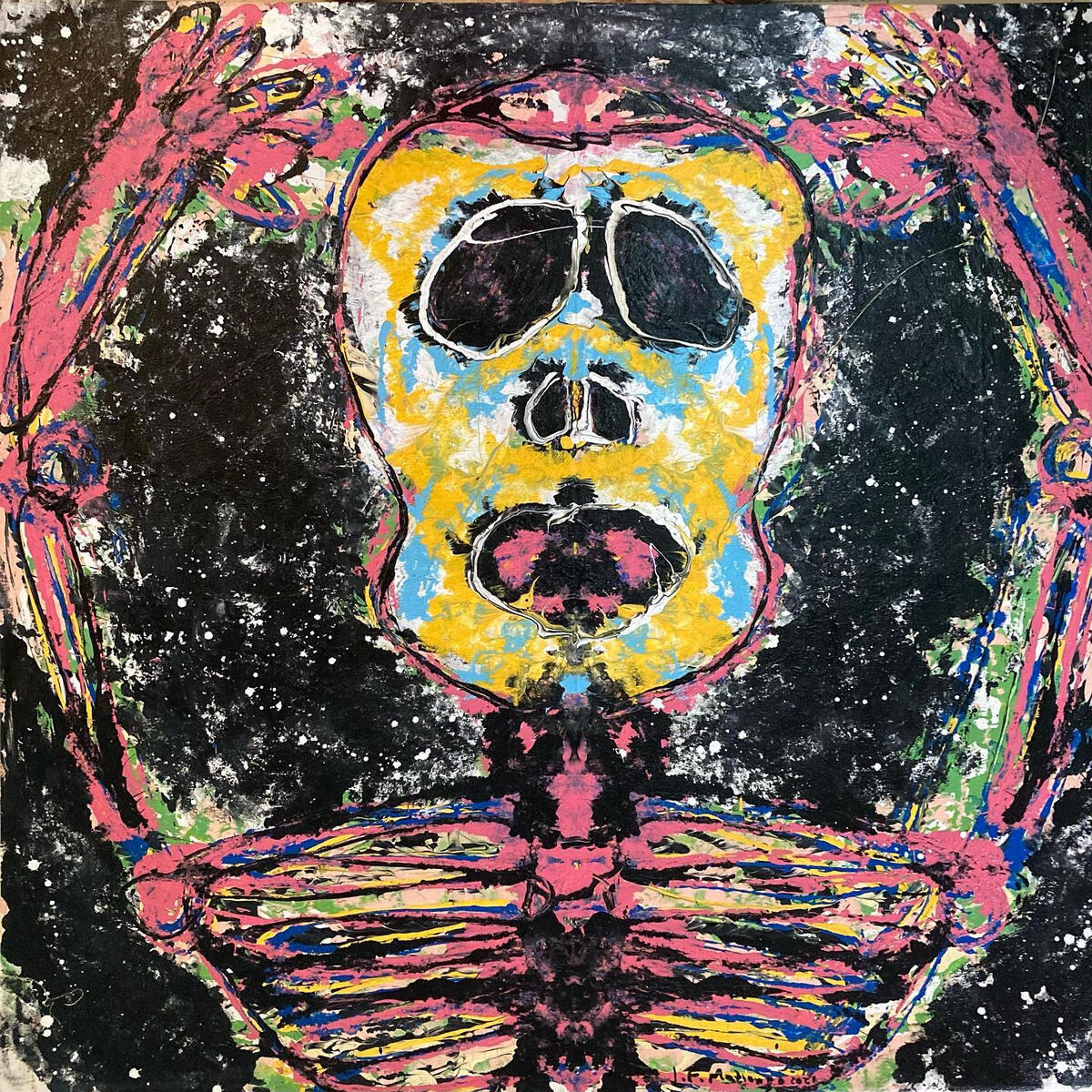 Calaca rosa para ofrenda